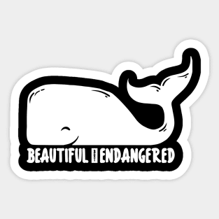 'Beautiful but Endangered' Animal Conservation Shirt Sticker